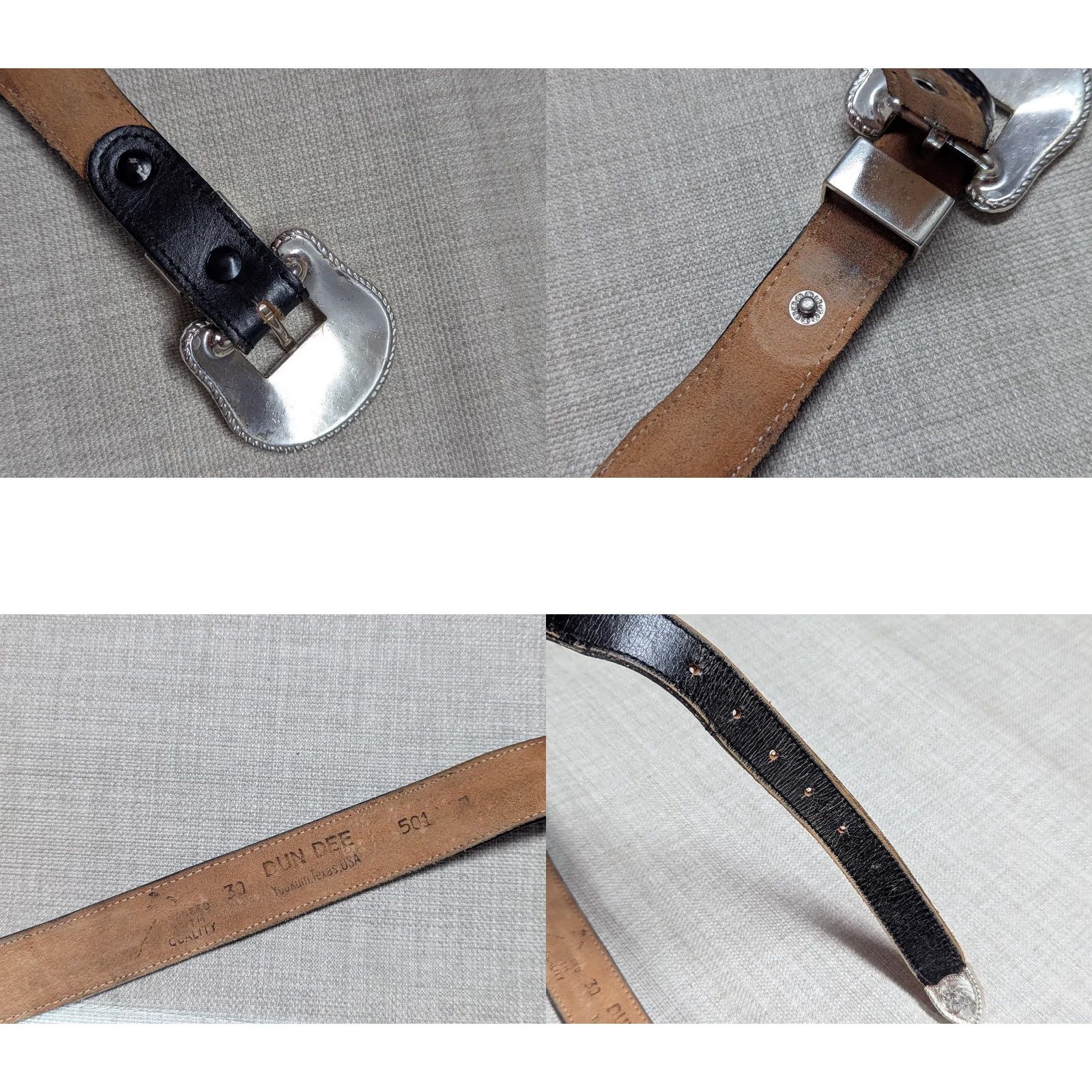 Vintage VINTAGE USA made WESTERN Belt 28 black leather EMBROIDERED cowhide RODEO buckle Size 28 - 8 Thumbnail