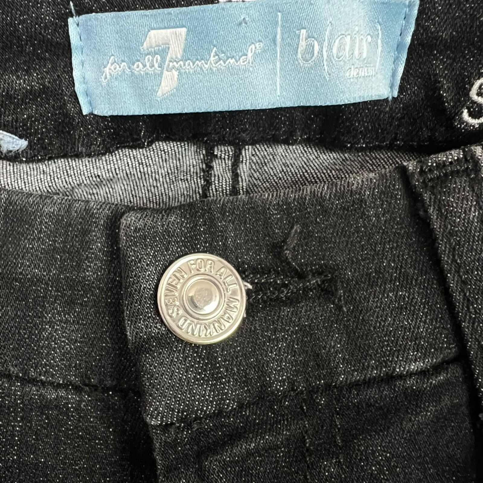 7 For All Mankind 7 For All Mankind Women's 25 Black Distressed (b)air Jeans Size 25" / US 0 / IT 36 - 4 Thumbnail