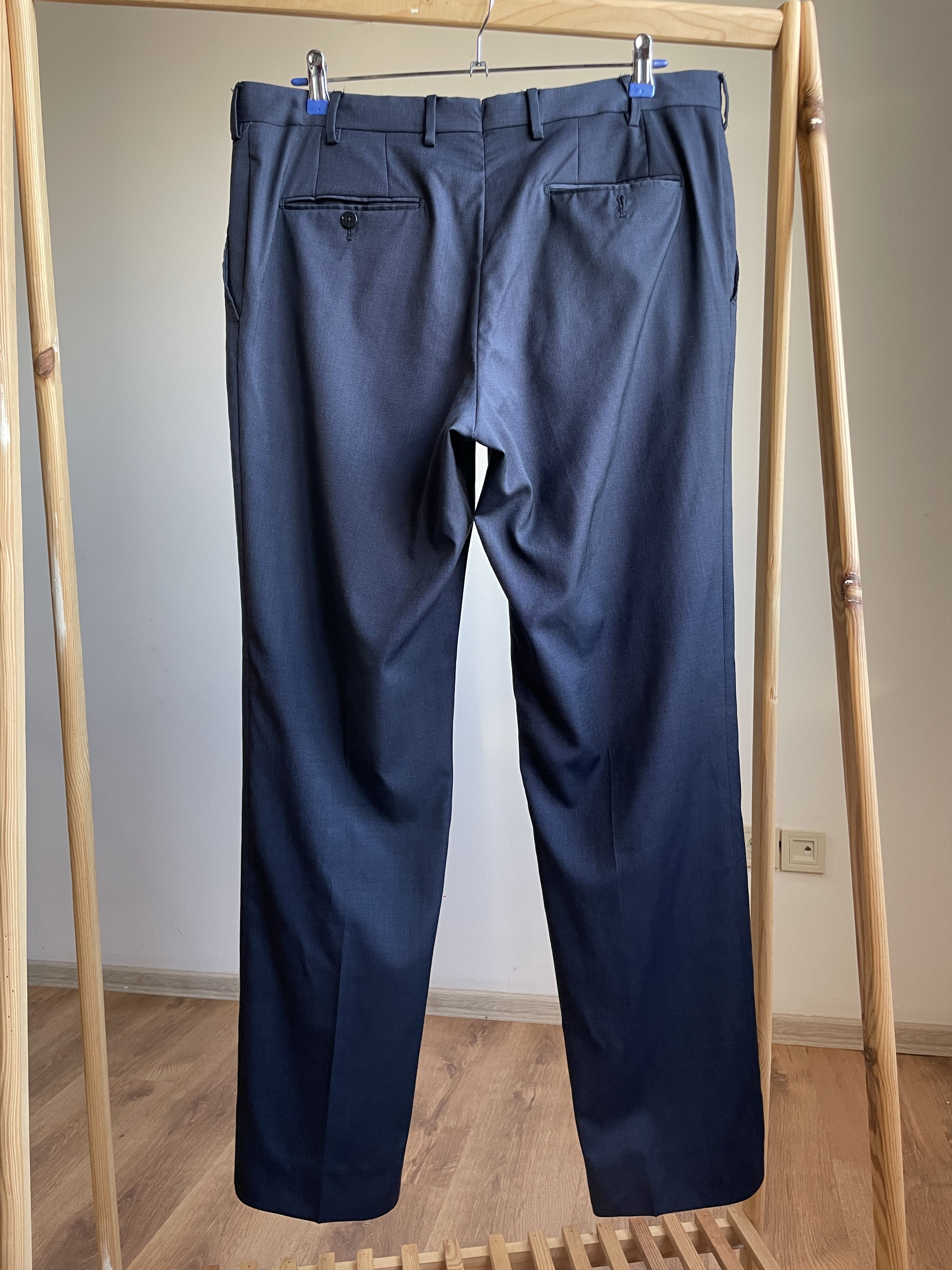 Caruso Raffaele Caruso Birdseye Wool Dress Trousers Size EUR 52R Size US 36 / EU 52 - 2 Thumbnail