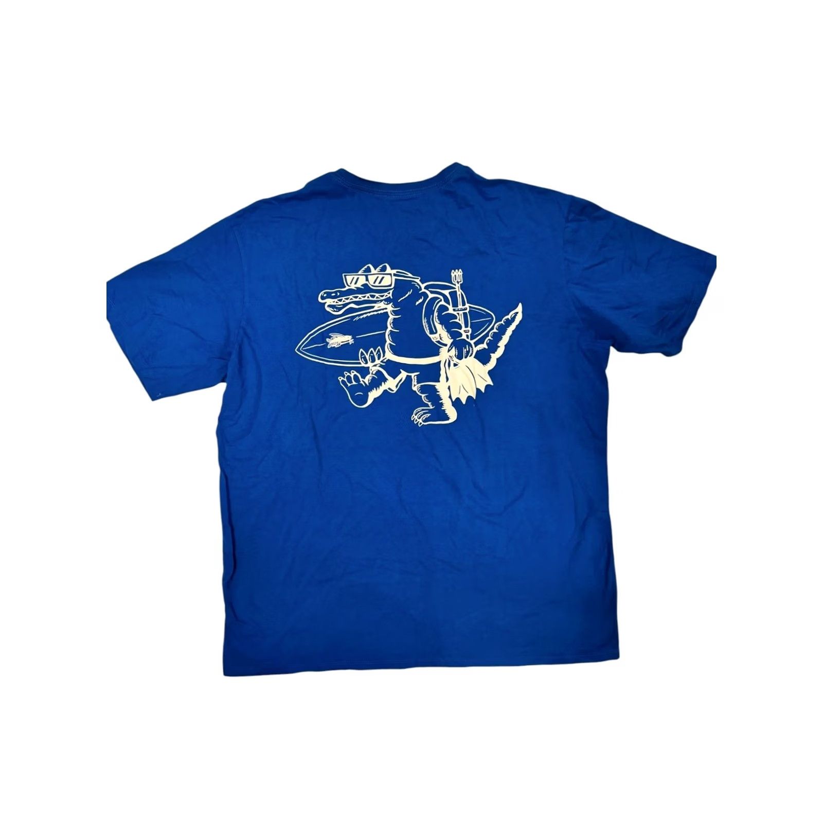 Patagonia Patagonia Men's XL Blue T-Shirt Organic Cotton Surfing Alligator Graphic Pocket Size US XL / EU 56 / 4 - 2 Thumbnail