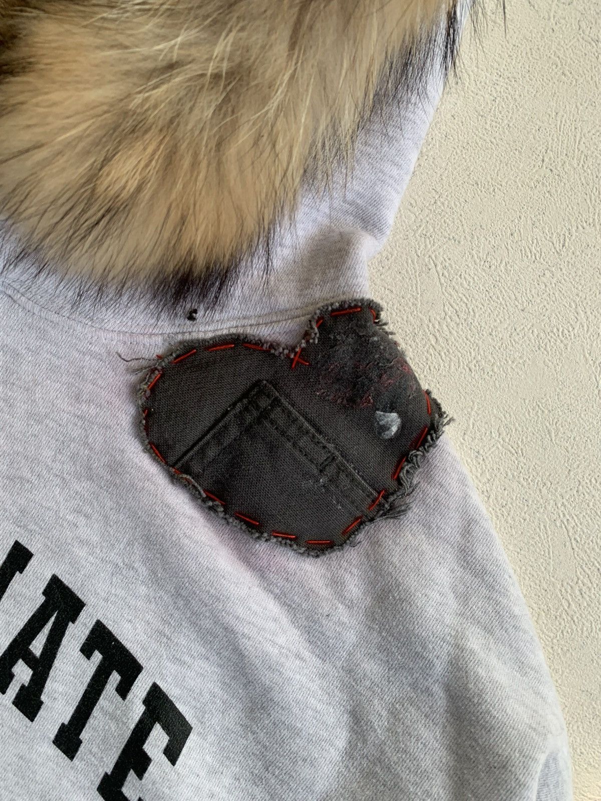 Japanese Brand CRAZY DISTRESSED FUR HOODIE F.ILLUMINATE BOXY CROP FIT Size US M / EU 48-50 / 2 - 5 Thumbnail