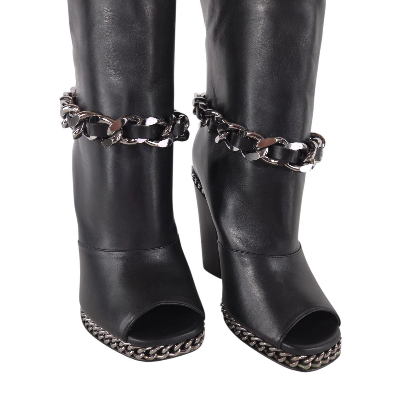 Balmain Balmain Chain Peep Toe Over The Knee Boots US 7.5 IT 37.5 W Size US 7.5 / IT 37.5 - 3 Thumbnail
