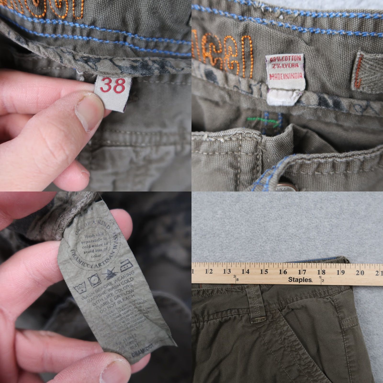 Gramicci Gramicci Cargo Pants Mens 38x31.5 Brown Cotton Blend Hiking Outdoor Size US 38 / EU 54 - 8 Thumbnail