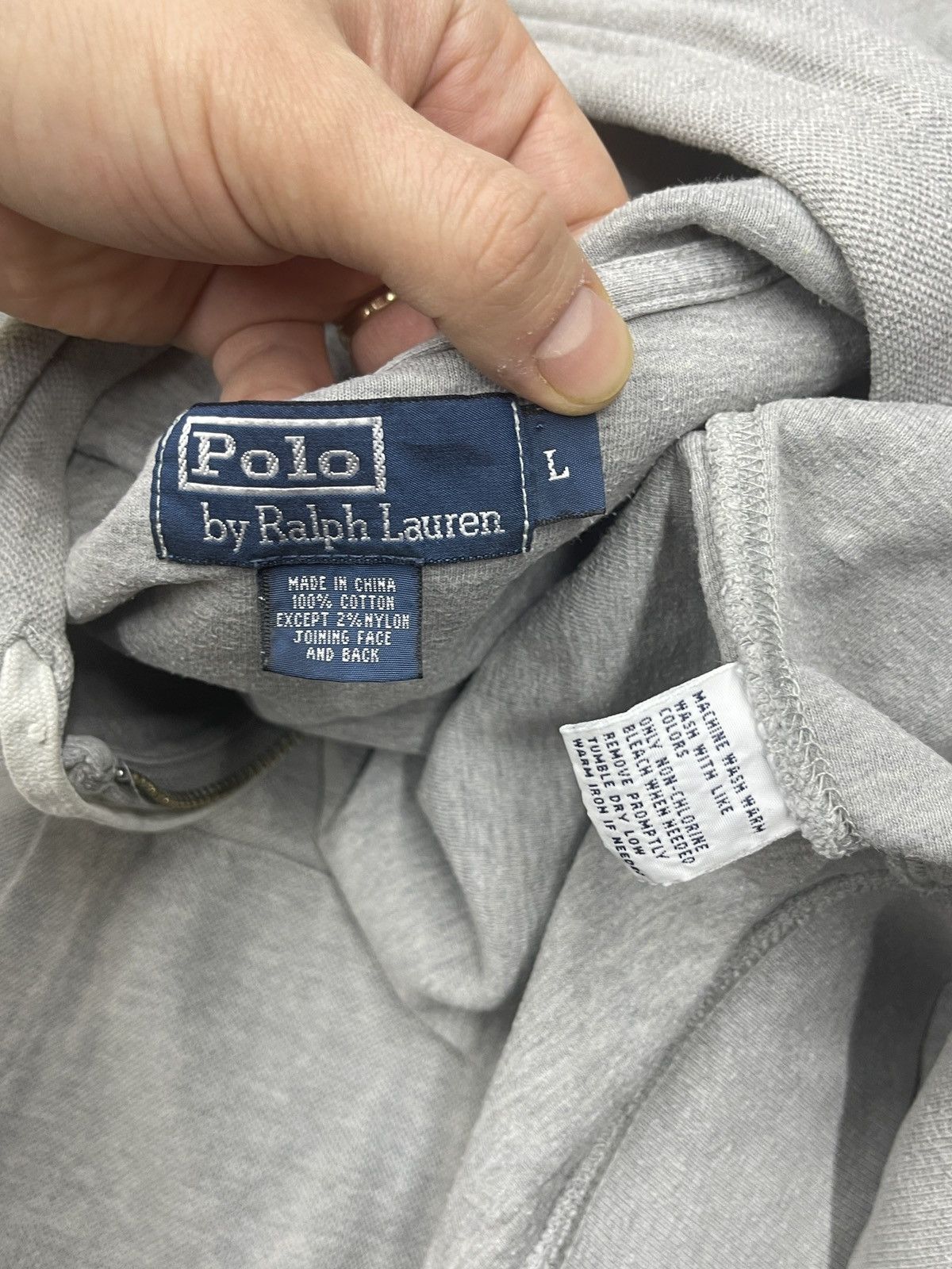 Polo Ralph Lauren Vintage Polo Ralph Lauren Zip Hoodie Grey Y2K Rugby Size L Size US L / EU 52-54 / 3 - 8 Thumbnail