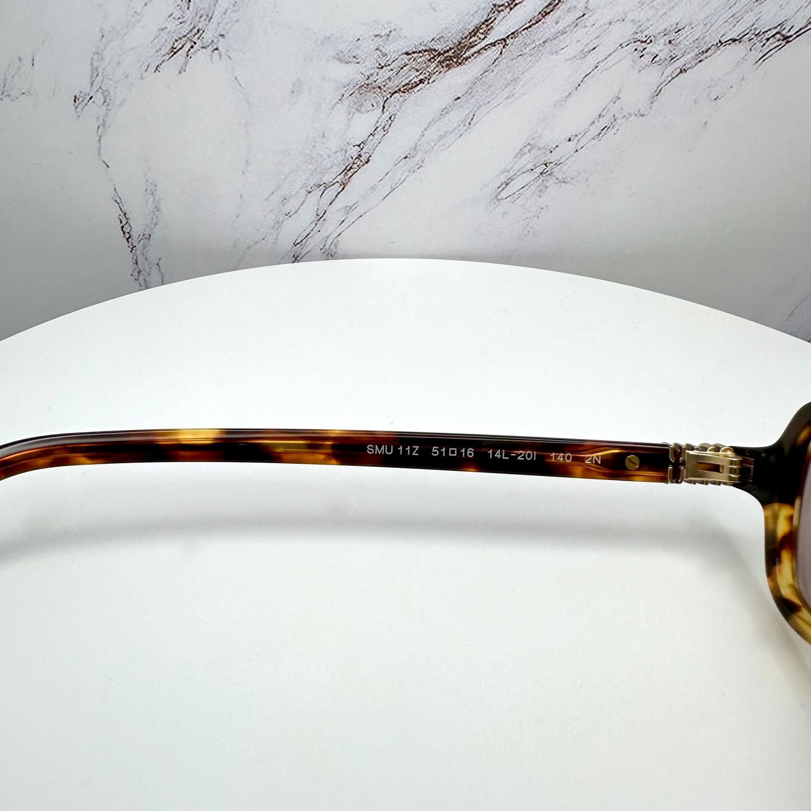 Miu Miu New MIU MIU Sunglasses Brown Tortoise Rectangular Gold Logo Size ONE SIZE - 8 Thumbnail