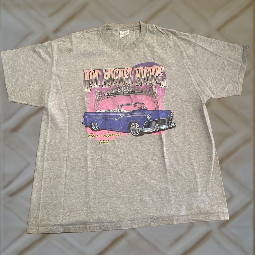 Vintage VTG Hot August Summer Nights Reno 2002 T-Shirt XL Gray Men Regular Size Shirt Size US XL / EU 56 / 4 - 1 Thumbnail