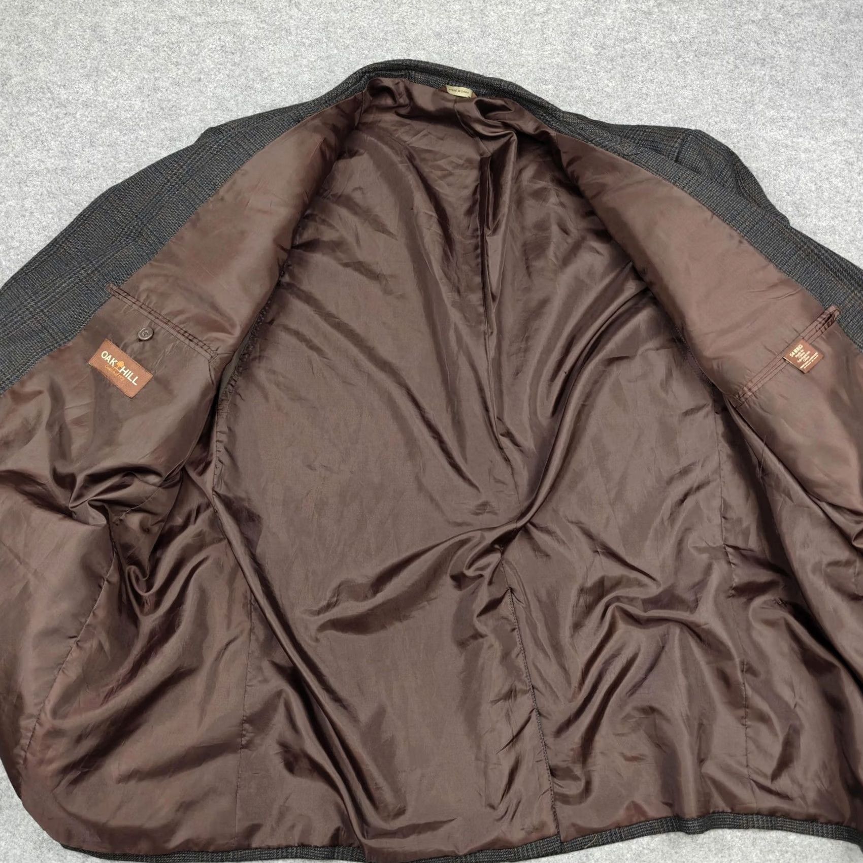 Vintage VINTAGE Oak Hill Blazer Mens 54 Brown Plaid Polyester Rayon Sport Coat Jacket Tweed Size 54R - 6 Thumbnail