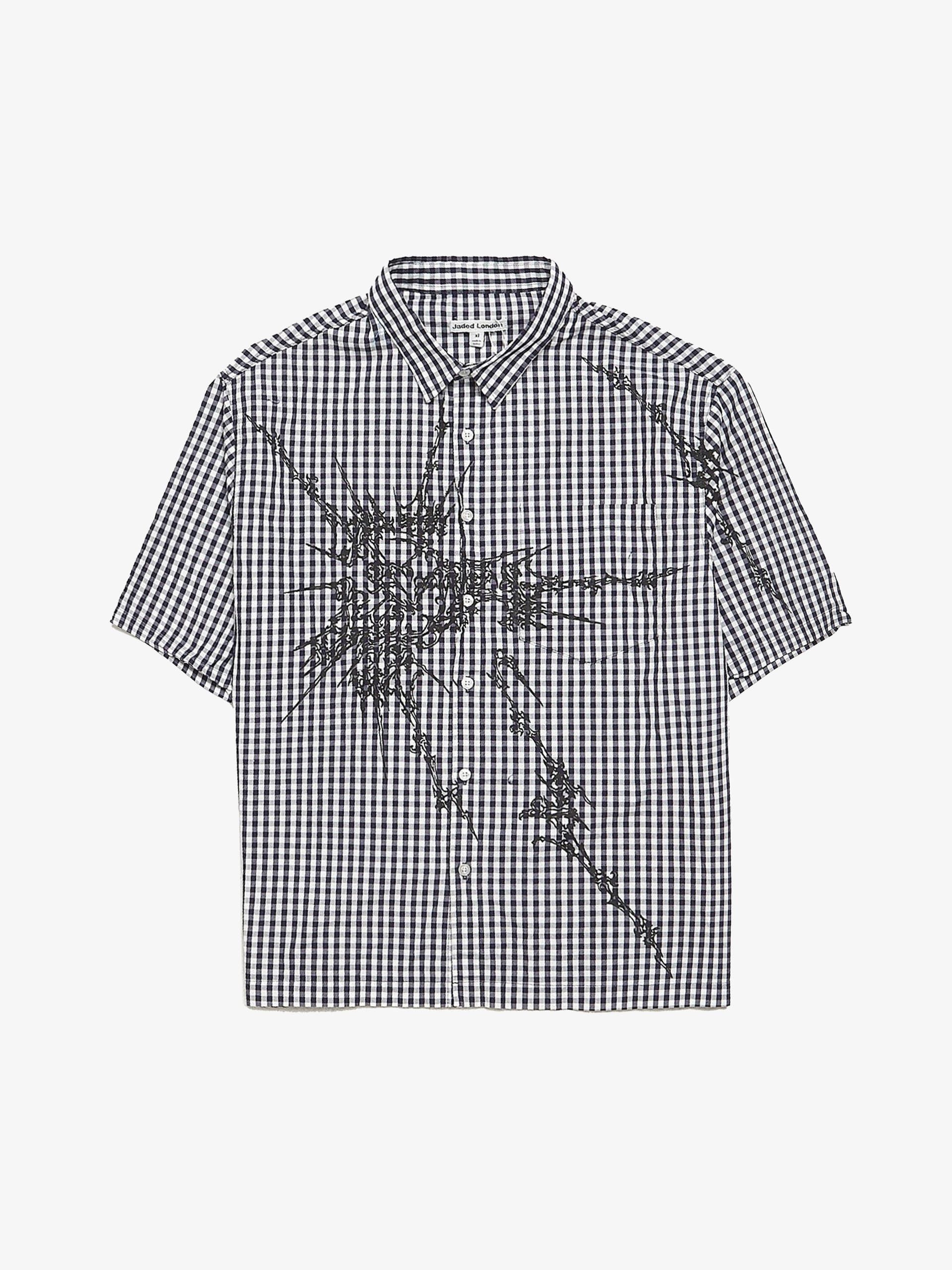 Blue Atom Checked Cotton Shortsleeved Shirt