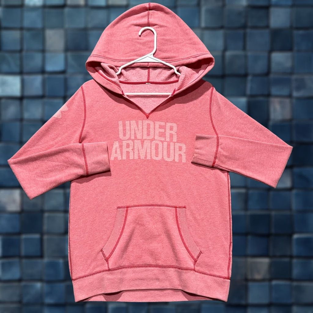Under Armour Under armour Hoodie Womens Large Pink V-Neck Graphic Print Relaxed Sweatshirt Size L / US 10 / IT 46 - 1 Thumbnail
