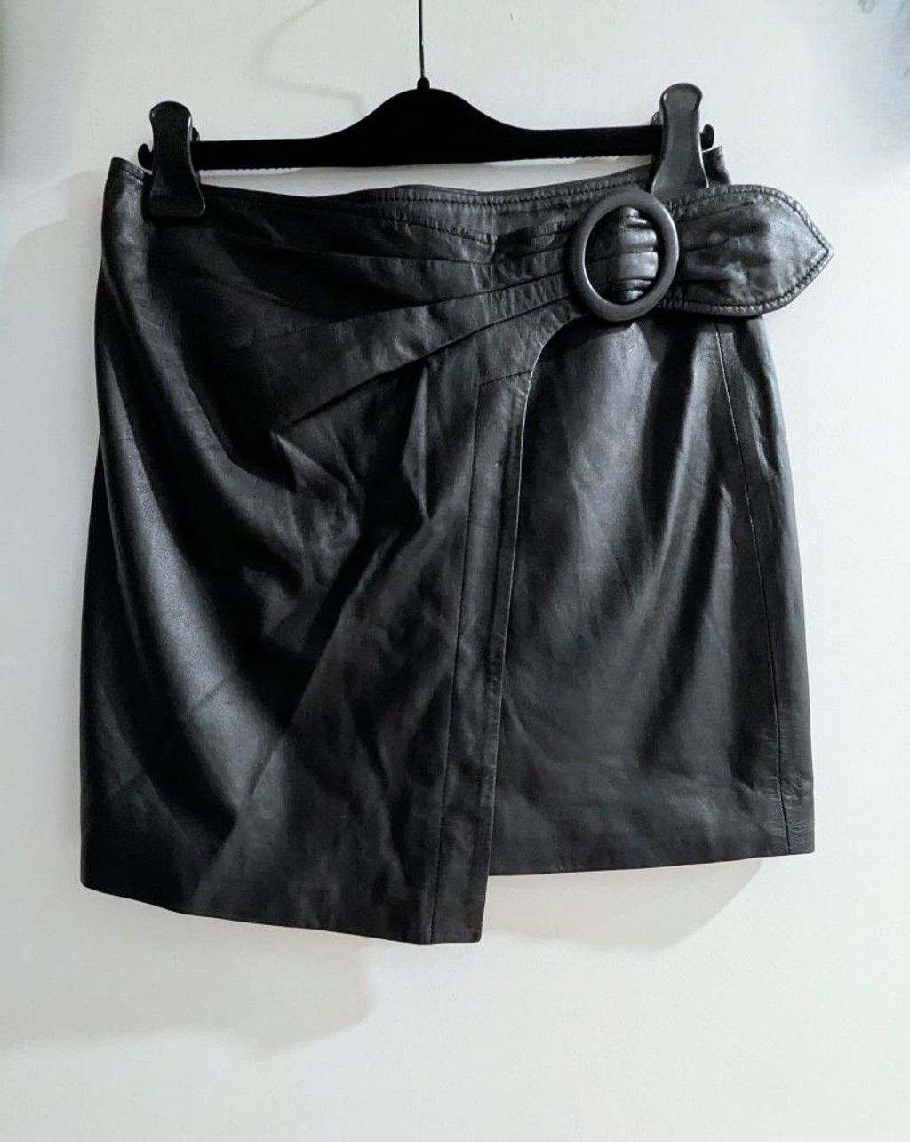 Joie Joie Black Leather Wrap Skirt Size 10 Size 32" / US 10 / IT 46 - 1 Thumbnail