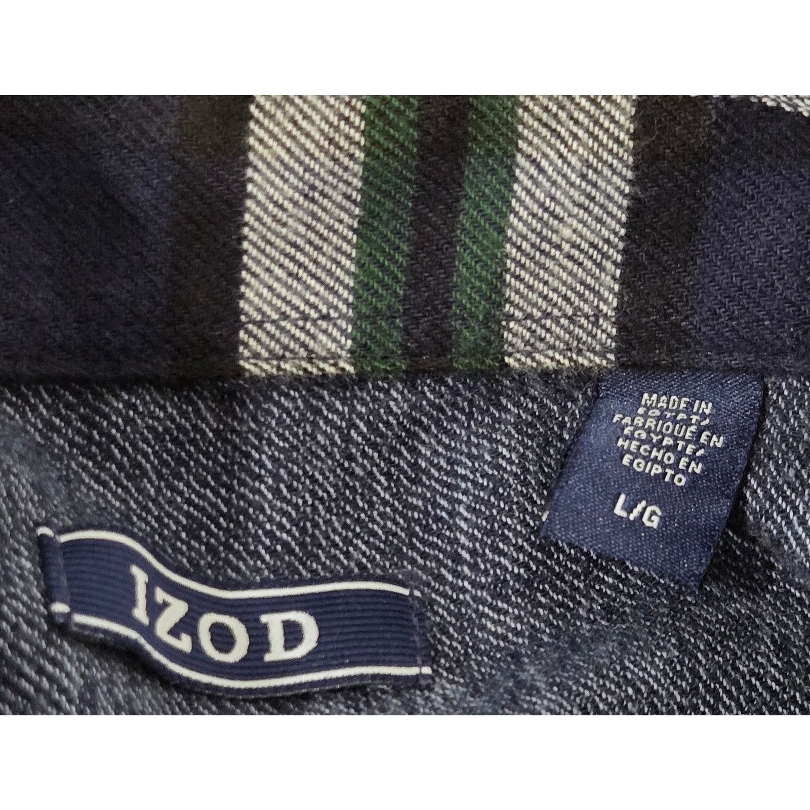 Izod Izod Blue Gray Plaid Flannel Button Men Shirt L Lightweight Size US L / EU 52-54 / 3 - 3 Thumbnail