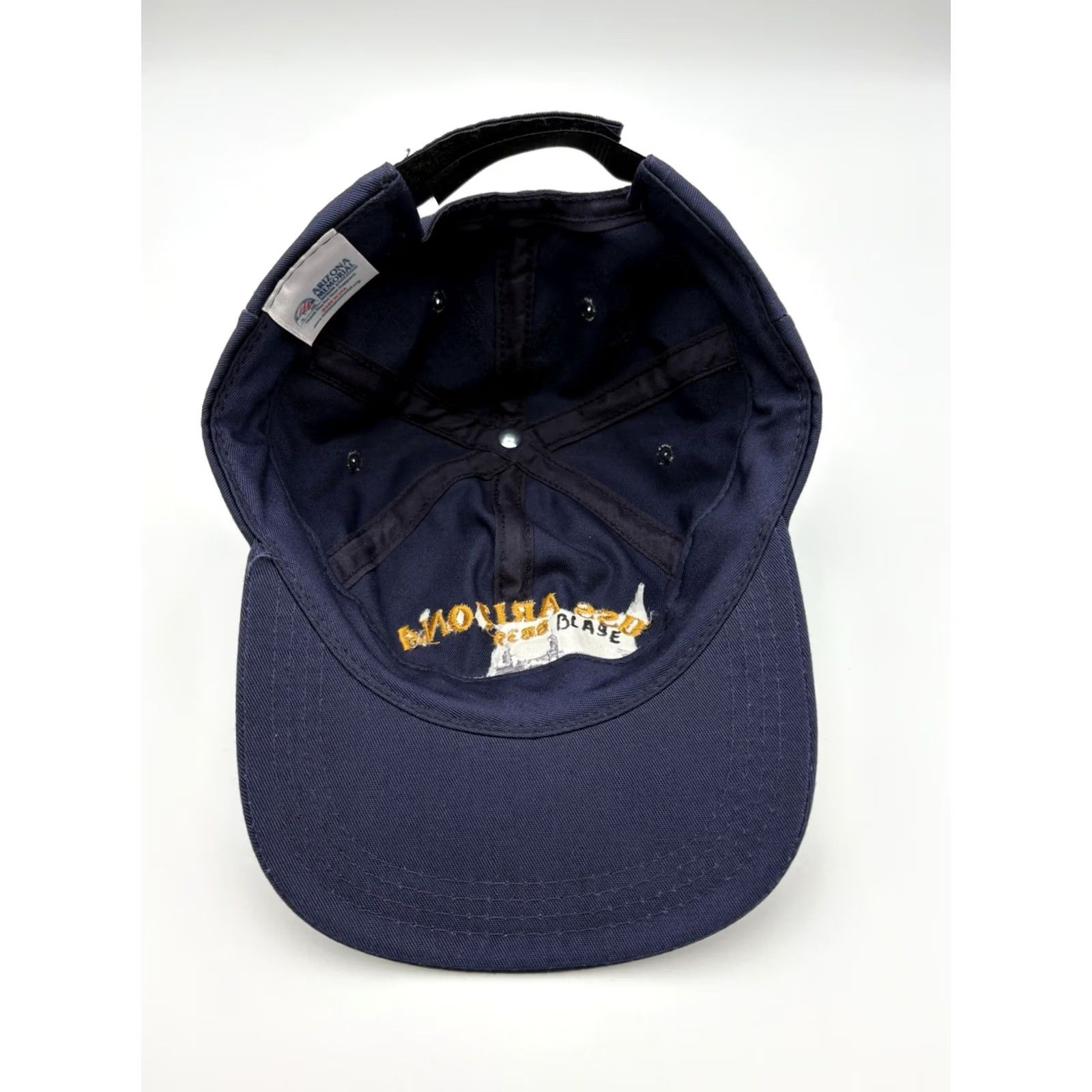 Vintage VINTAGE USS Arizona BB39 Pearl Harbor Hawaii Navy Blue StrapBack Hat Made USA Hat One Size Men Adjustable Blue USA Size ONE SIZE - 5 Thumbnail