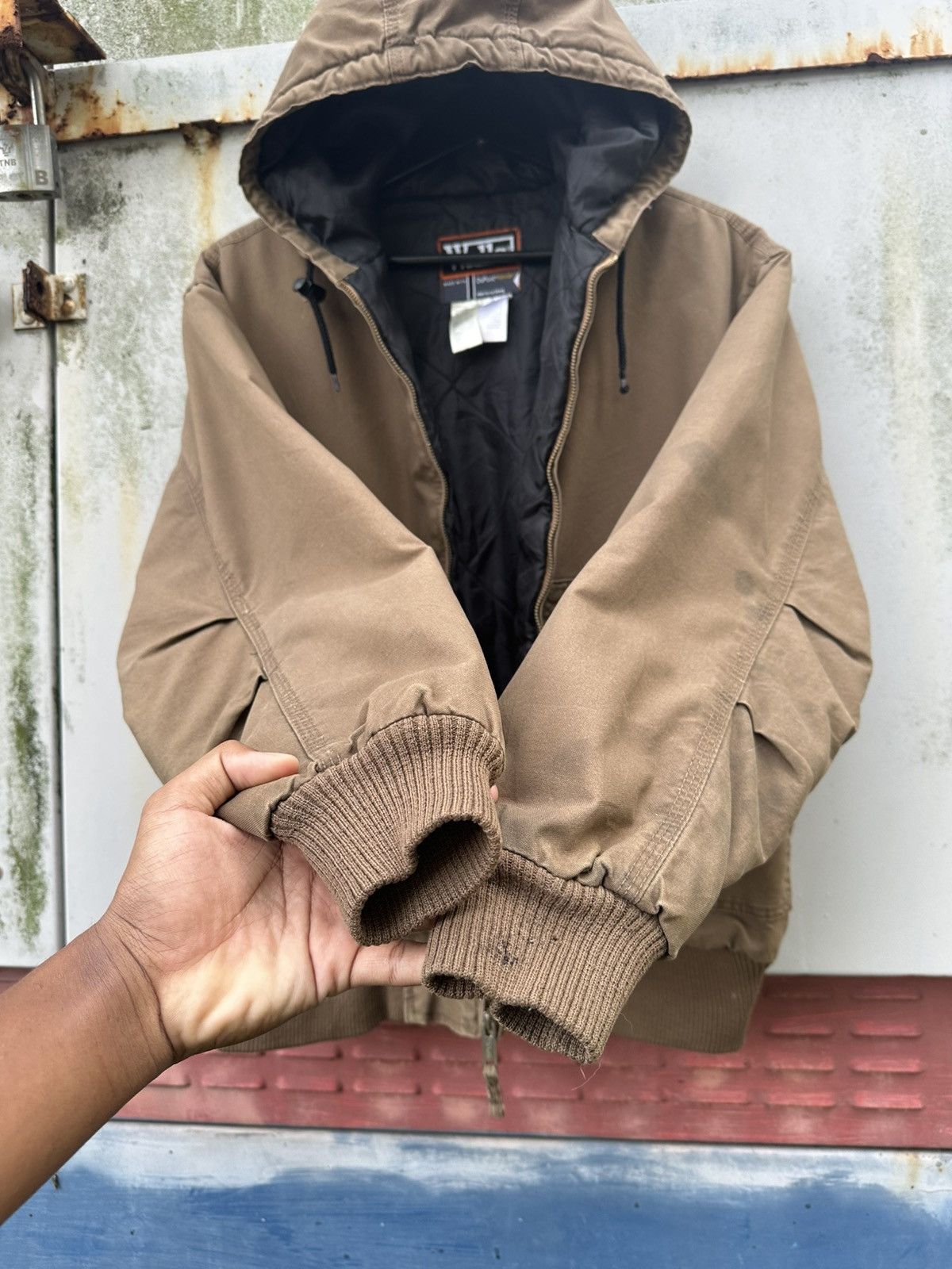 Vintage 👹Vintage Faded Walls Brown Hooded Bomber Jacket Size US M / EU 48-50 / 2 - 6 Thumbnail