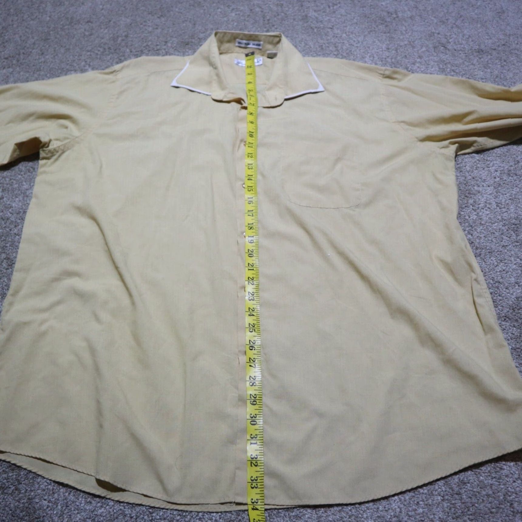Vintage Bruno Conte Shirt Adult 18.5 Yellow Button-Up Long Sleeve Men’s 36/37 Regular XS? Size US XXL / EU 58 / 5 - 7 Thumbnail