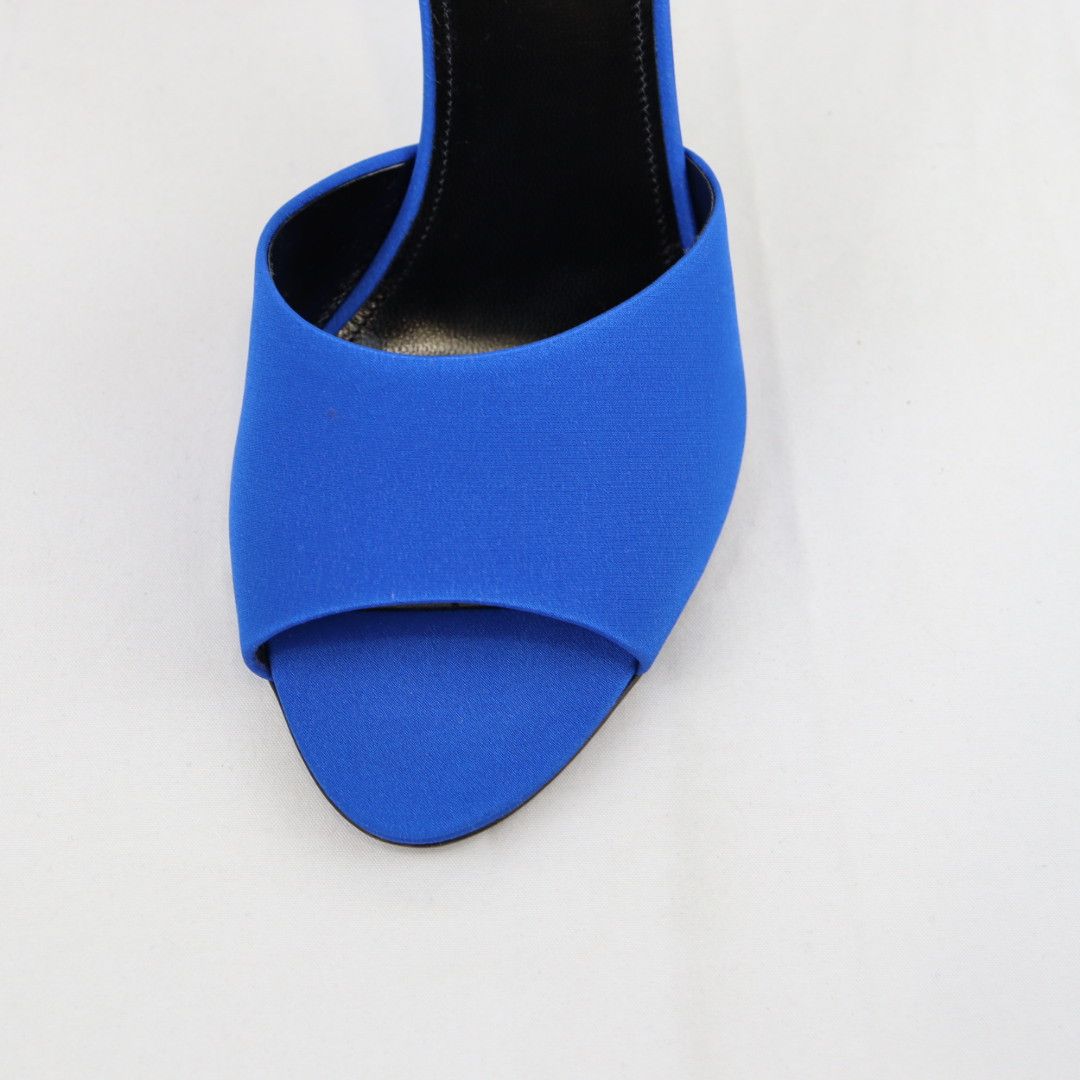 Saint Laurent Paris o1rshd1 Crepe De Chine 1083DOF Heels in Blue Size US 9.5 / IT 39.5 - 7 Thumbnail