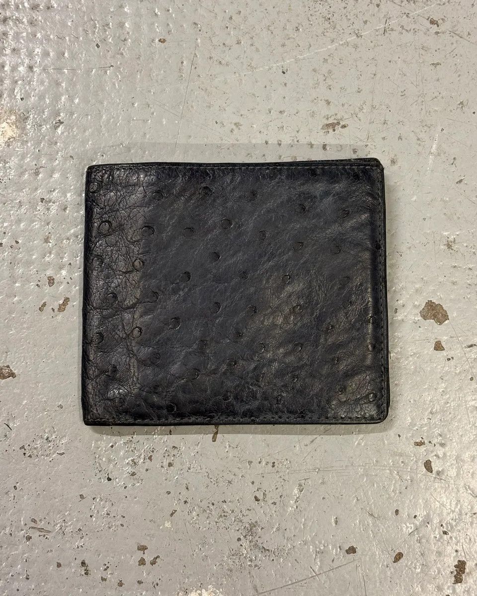 Celine 2000s Celine Black Ostrich Embossed Leather Wallet Size ONE SIZE - 1 Thumbnail