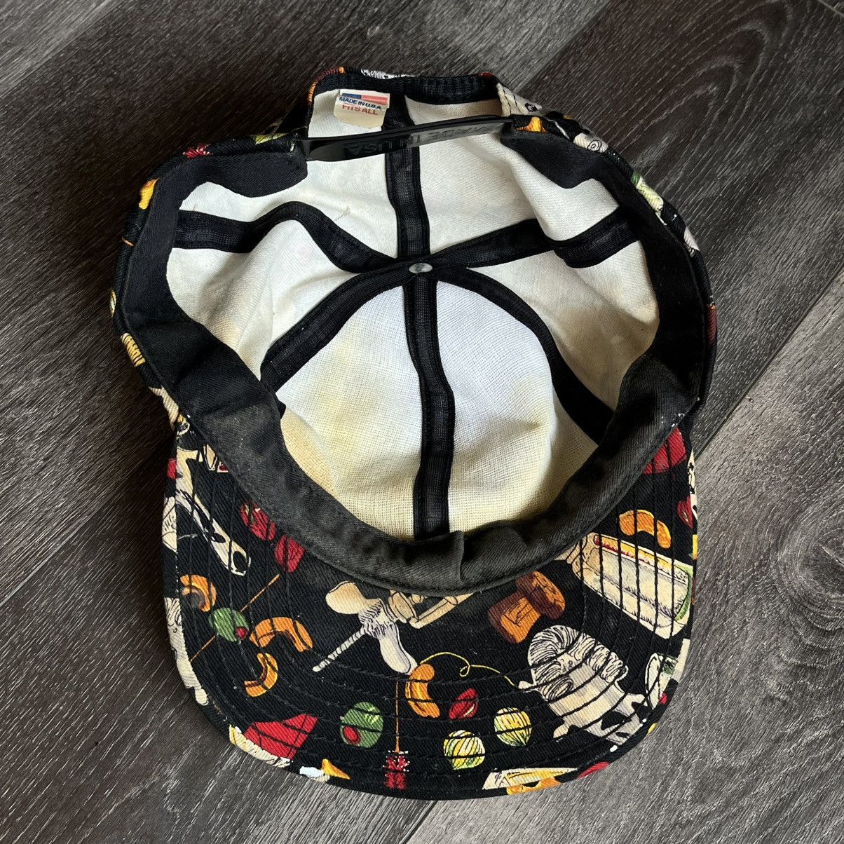 Vintage Vintage 1990s Mediterranean Fishing All Over Print Logo Hat Size ONE SIZE - 5 Thumbnail