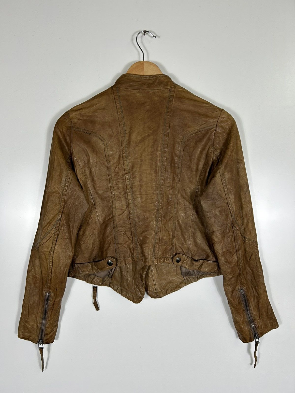 Japanese Brand ⚡️Vintage Sheepskin Leather Zipper Biker Jacket Size M / US 6-8 / IT 42-44 - 15 Thumbnail