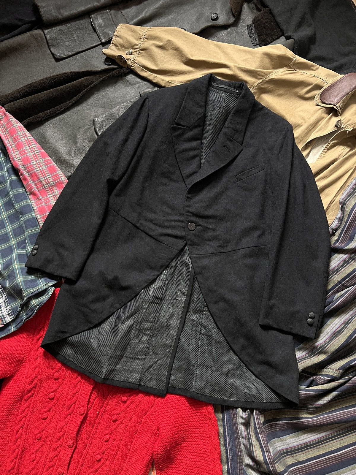 Vintage Vintage Antique One Button Wool Tailcoat Blazer Size US M / EU 48-50 / 2 - 6 Thumbnail