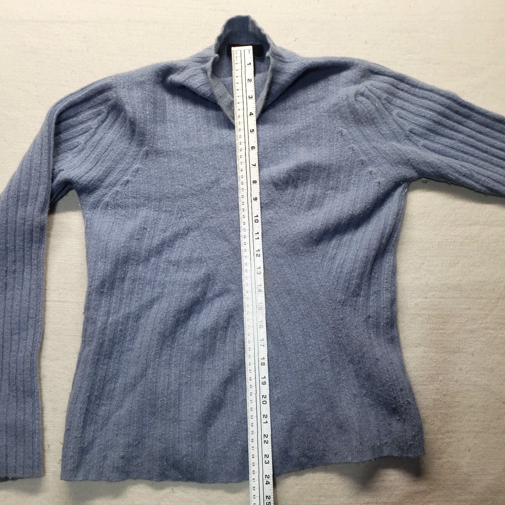 Express EXPRESS Sweater Shirt Solid Blue Turtleneck 45% Merino Wool Adult M Womens Slim Pullover Boys Girls 45% Merino Wool Size M / US 6-8 / IT 42-44 - 6 Thumbnail