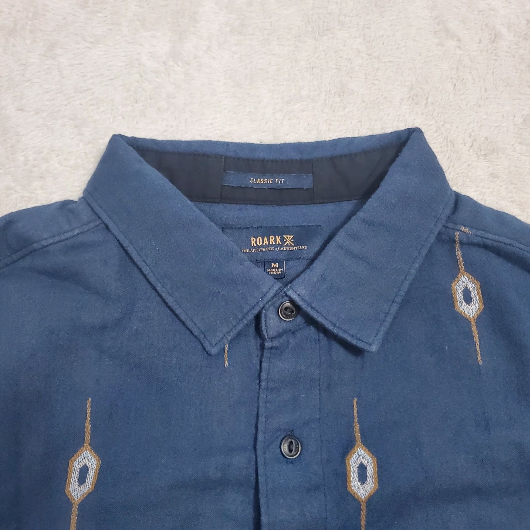 Roark Roark Journey SS Woven Shirt Men M Castagno Nannai Blue Organic Cotton Outdoors Size US M / EU 48-50 / 2 - 5 Thumbnail