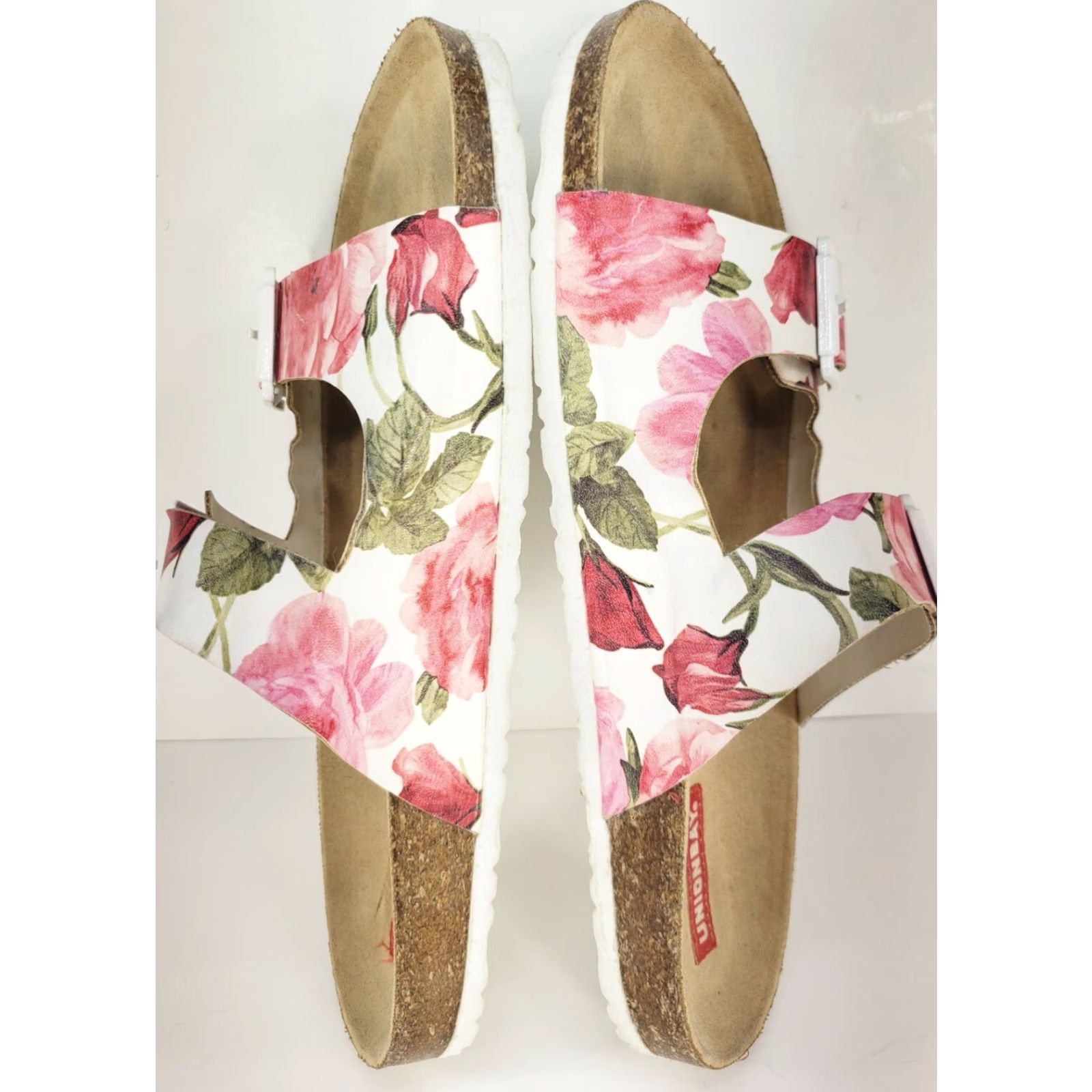 Vintage Union Bay Melissa Women's 11M Floral Open Toe Double Strap Slide Cork Sandals Size US 11 / IT 41 - 7 Thumbnail