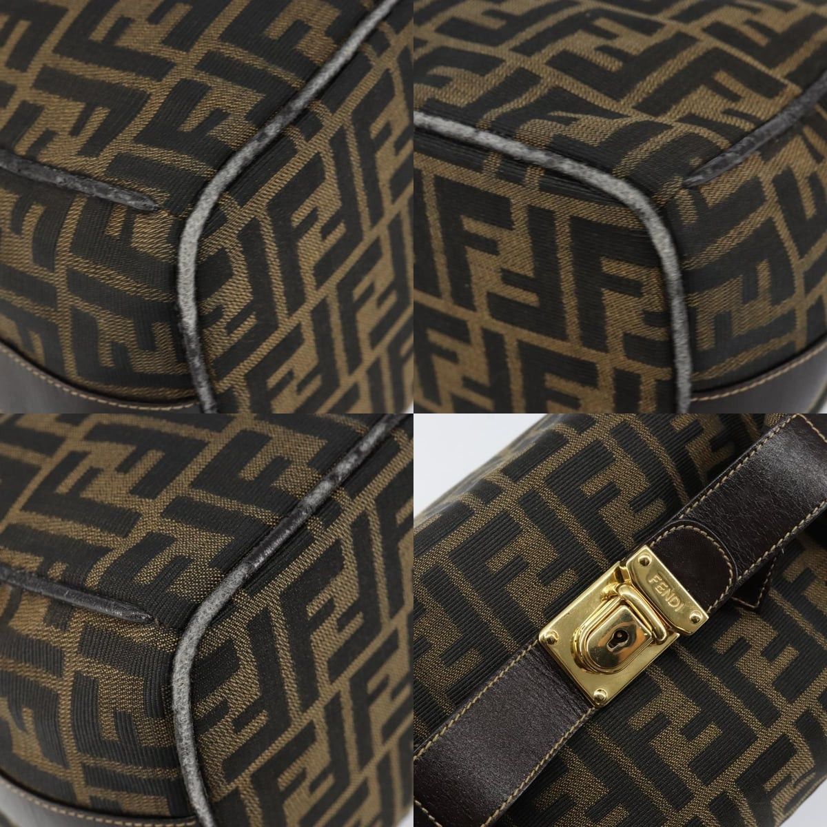 Fendi FENDI Zucca Canvas Hand Bag Black Brown Size ONE SIZE - 10 Thumbnail