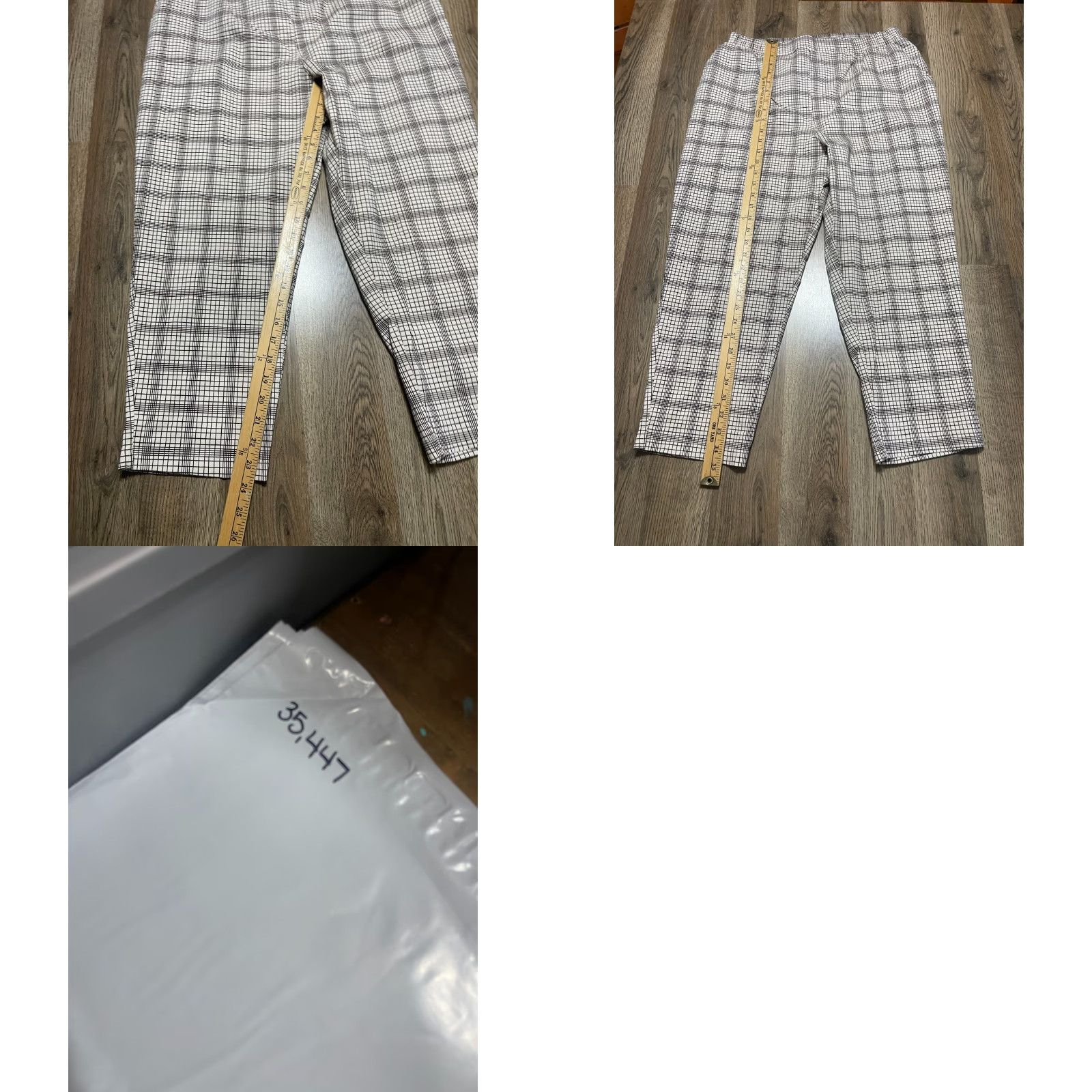 Vintage LulaRoe Pants Women's XL Black Cream Check Pull On Size 40" / US 18 - 8 Thumbnail