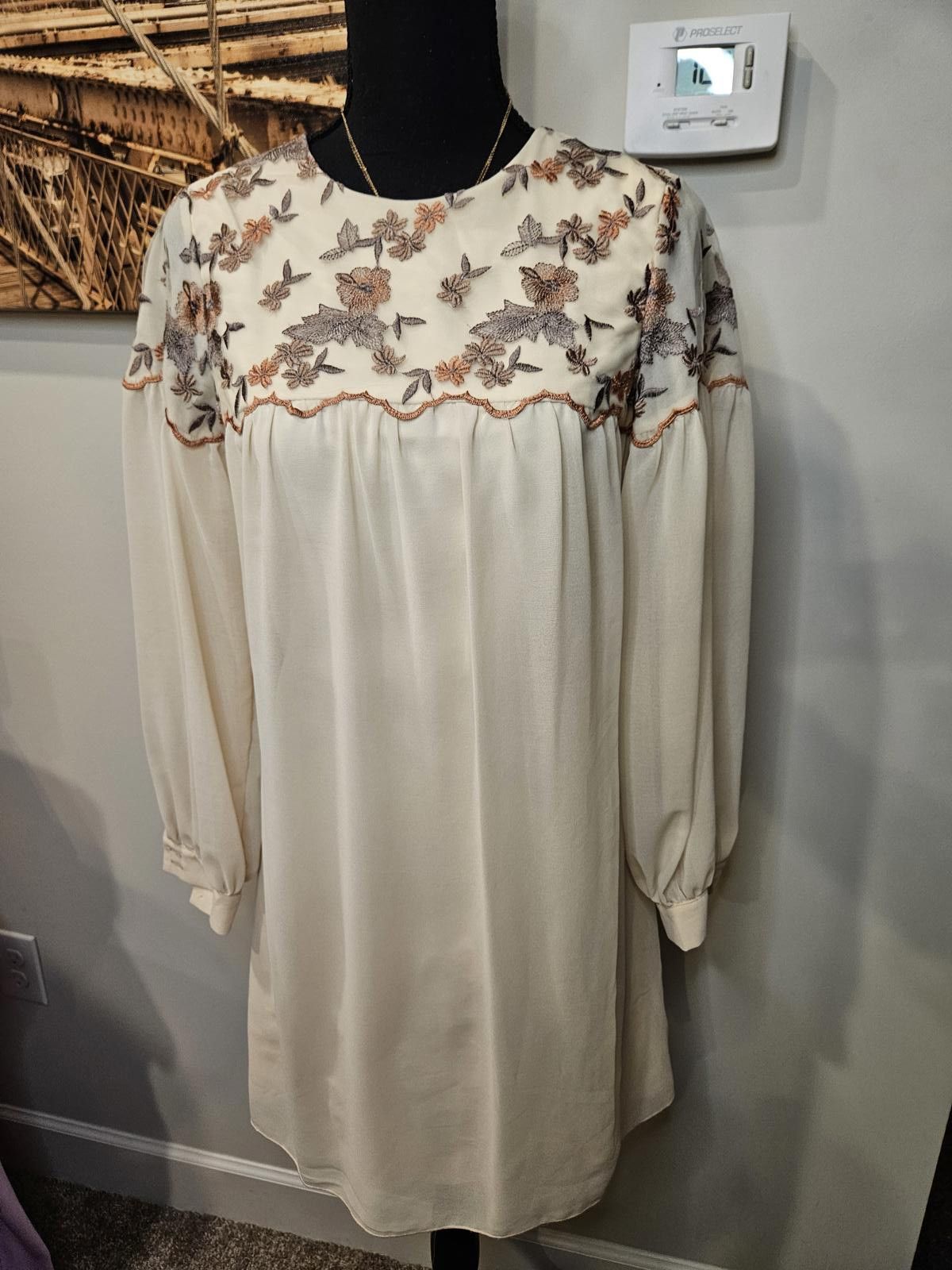 Designer Little Mistress Vintage Inspired Embroidered Dress #410 Size XS / US 0-2 / IT 36-38 - 1 Thumbnail