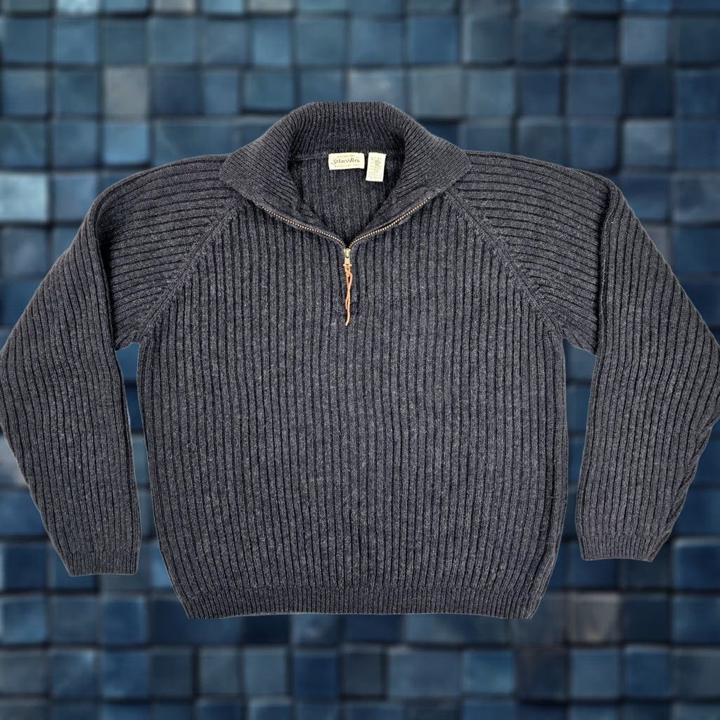 Vintage VINTAGE St. Johns Bay Sweater Men XL Tall Charcoal Gray Ribbed Knit Fisherman Size US XL / EU 56 / 4 - 1 Thumbnail