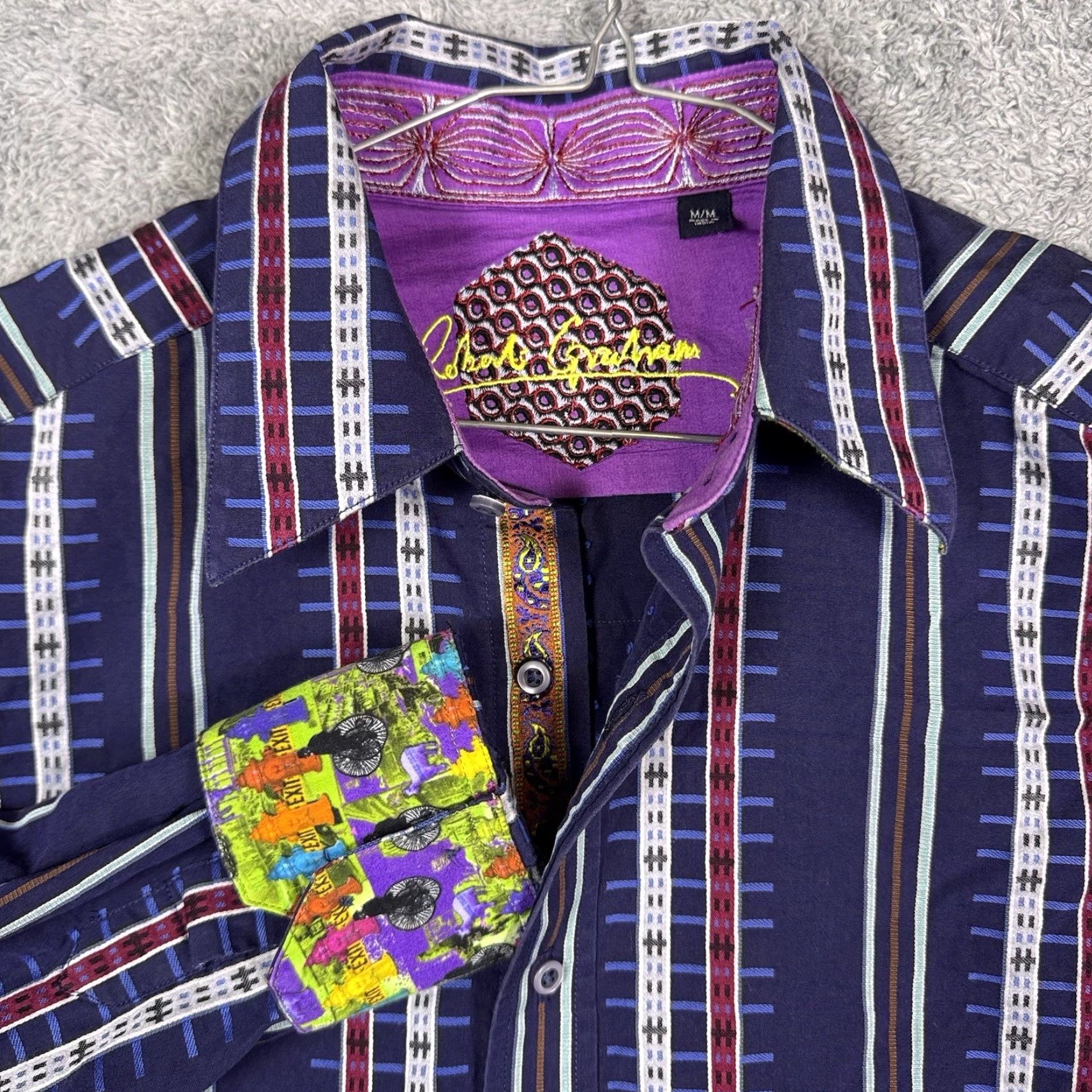 Robert Graham Robert Graham Shirt Mens M Geometric Abstract Modern Preppy Button-Up Long Sleeve Multipattern Multicolor Size US M / EU 48-50 / 2 - 2 Thumbnail