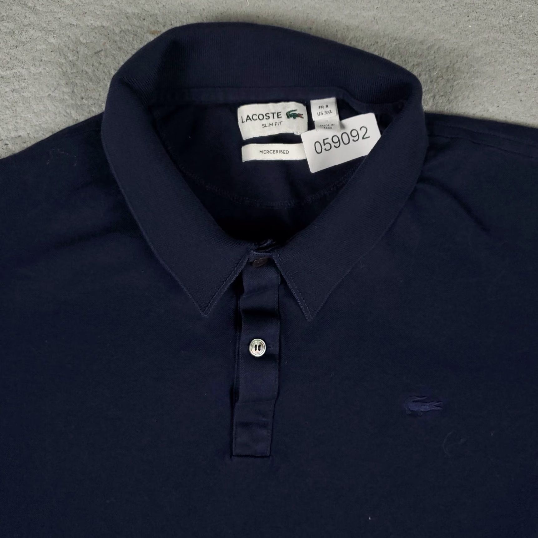 Lacoste LACOSTE Polo Shirt Mens 3XL Navy Blue Casual Short Sleeve Regular Fit Size US XXL / EU 58 / 5 - 2 Thumbnail