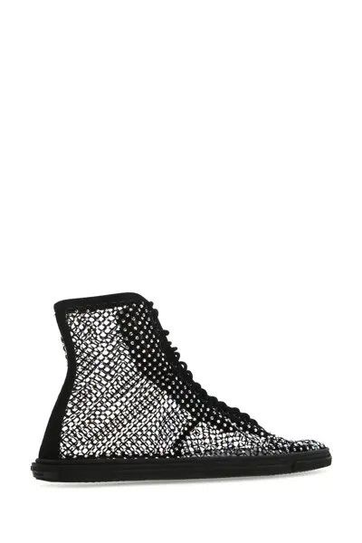 Saint Laurent Paris o1s1wg111024 You Mid-Top Sneakers Mesh Rhinestones in Black Size US 6.5 / IT 36.5 - 3 Thumbnail