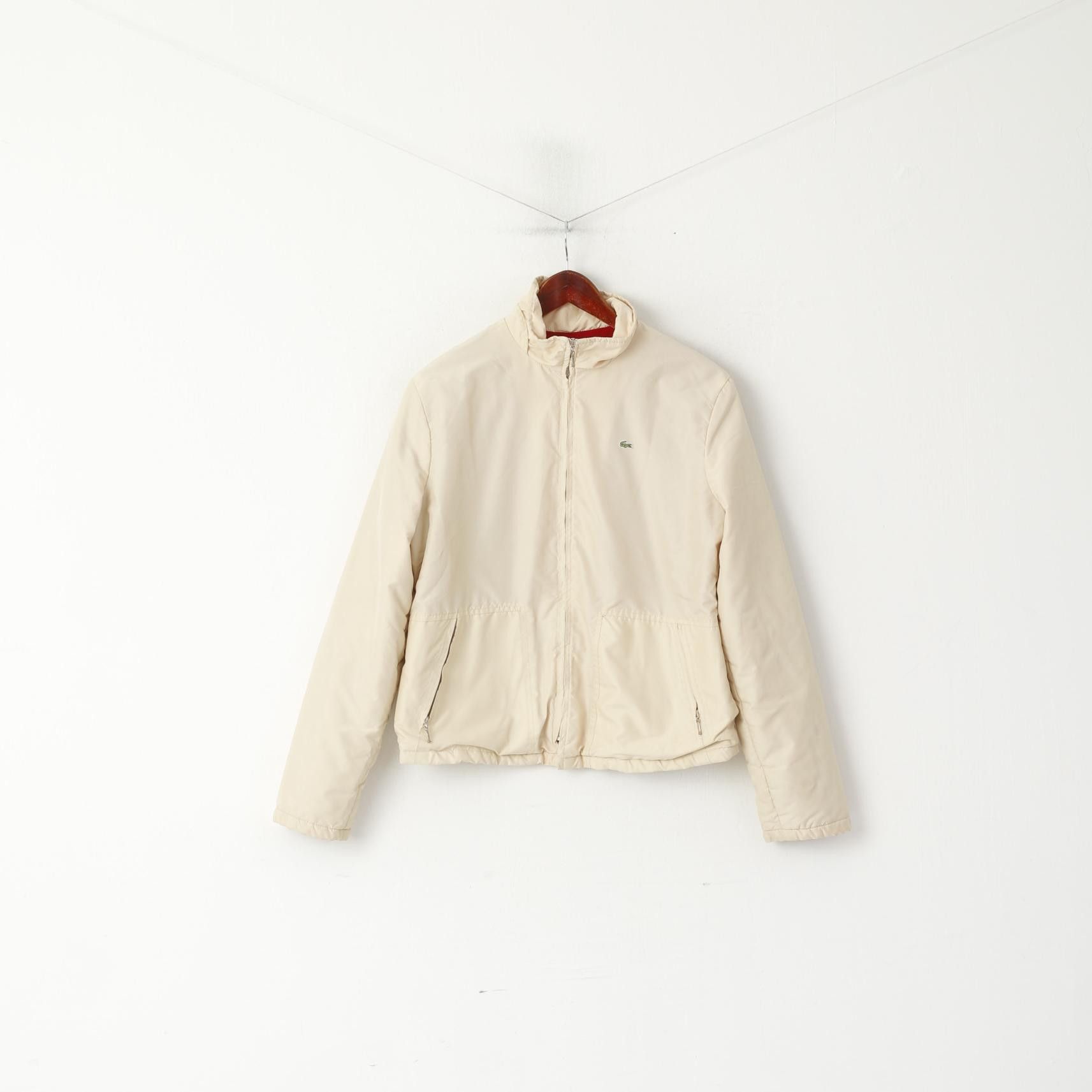 Lacoste Lacoste Women 46 L Jacket Cream Shiny Vintage 0599 Size L / US 10 / IT 46 - 1 Thumbnail