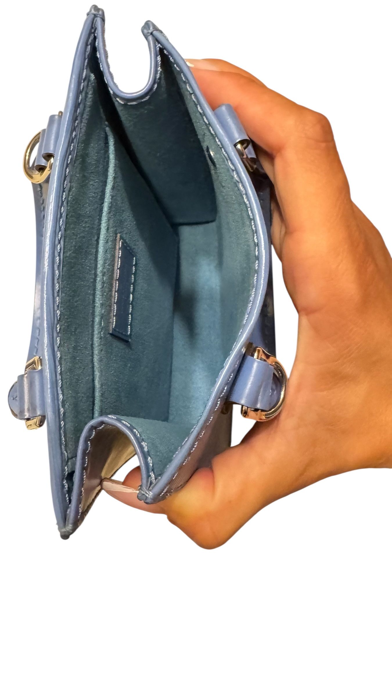 Louis Vuitton Louis Vuitton Petit Sac Plat Shoulder Bag Blue Epi Leather Size ONE SIZE - 7 Thumbnail