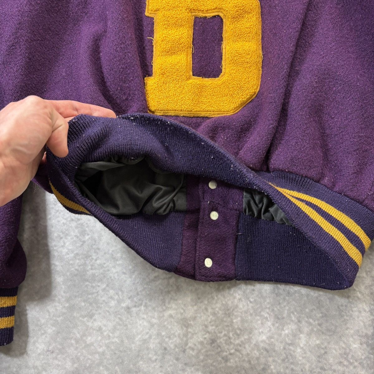 Delong × Vintage 1980s Delong Letterman Vintage Varsity Jacket Wool Bomber Size US S / EU 44-46 / 1 - 8 Thumbnail