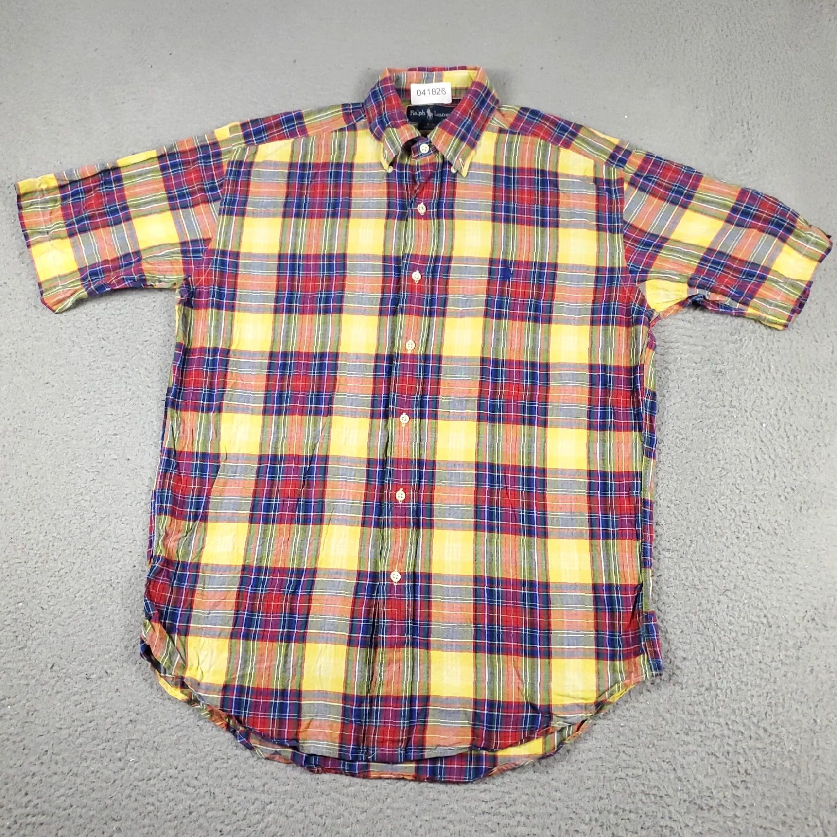 Ralph Lauren Ralph Lauren Shirt Mens Small Yellow Red Plaid Button-Up Short Sleeve Pony Logo Classic Collegiate Casual All Seasons S Mens Size US S / EU 44-46 / 1 - 3 Thumbnail