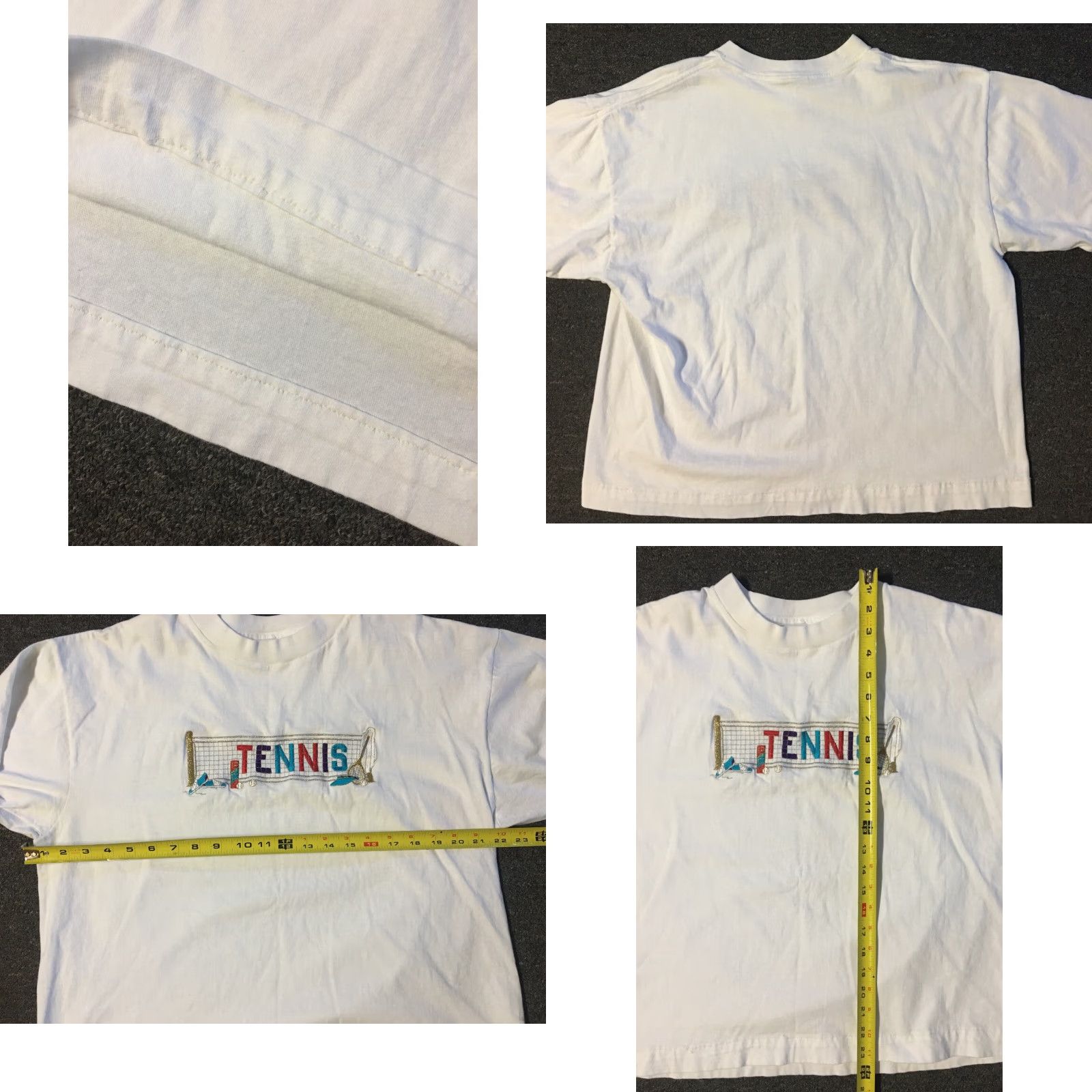 Vintage Vtg 90s Tennis Embroidered Shirt M L Single Stitch USA Sports Art Gym Grunge 80s Size M / US 6-8 / IT 42-44 - 8 Thumbnail