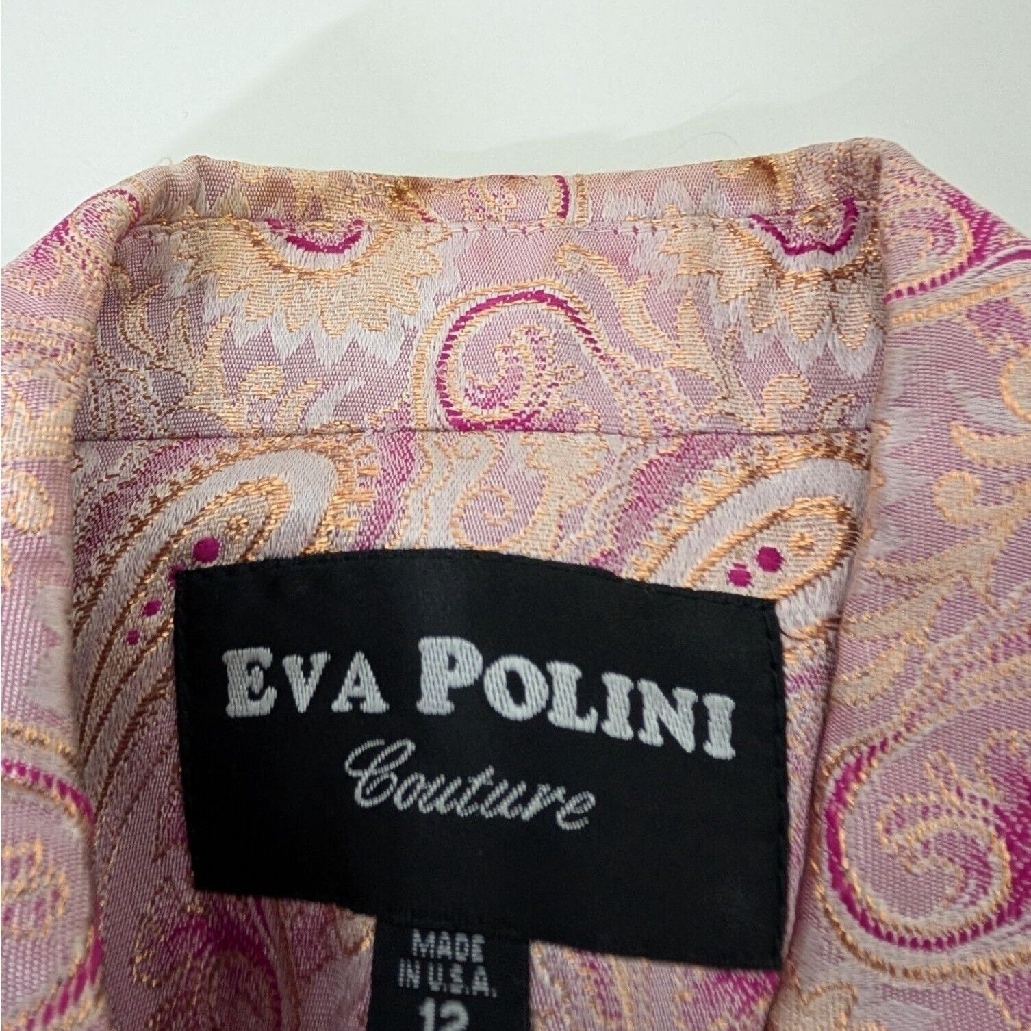 Designer Vintage Eva Polini Couture Paisley Blazer Womens Size 12 Size XL / US 12-14 / IT 48-50 - 5 Thumbnail