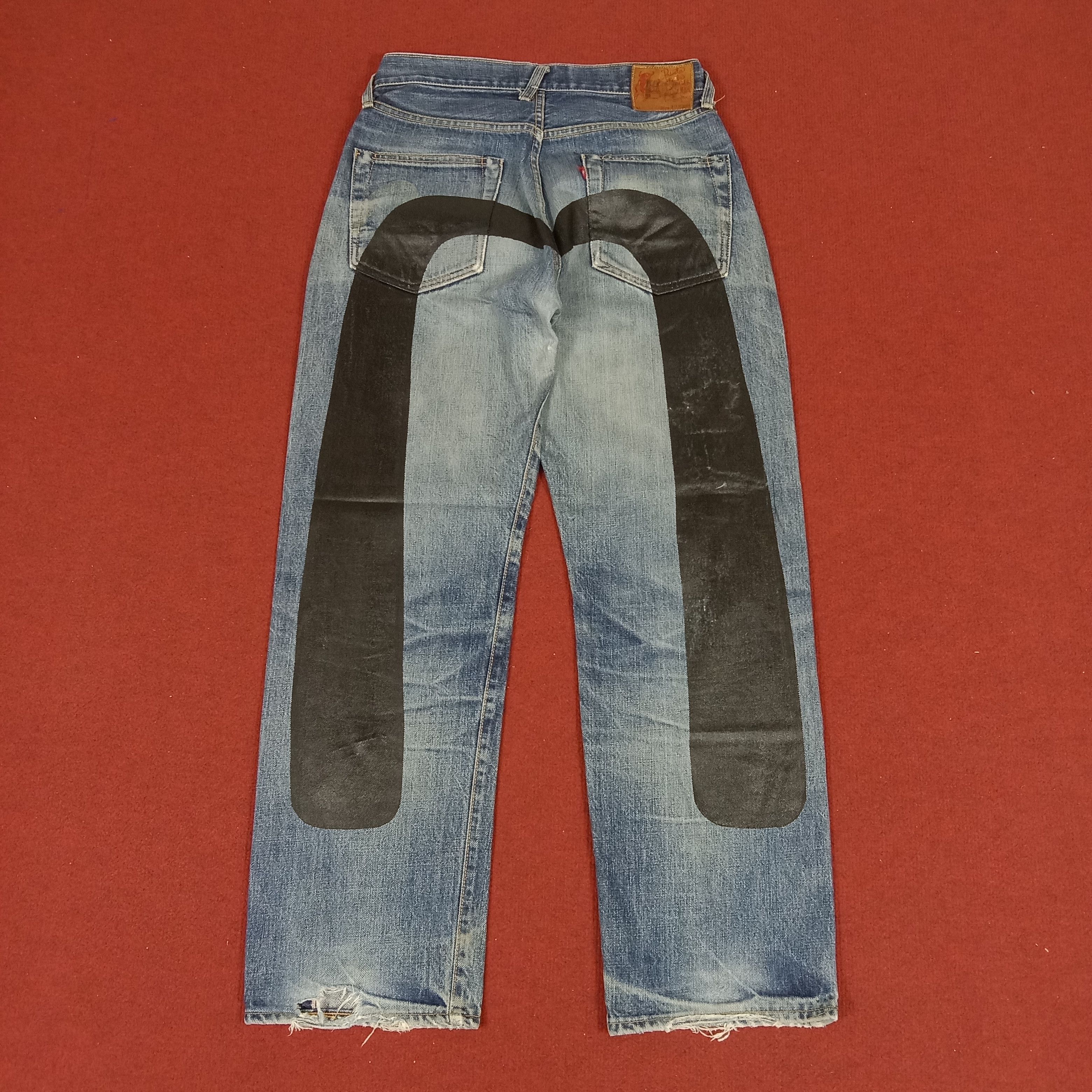 Pre-owned Evisu X Vintage Evisu Skater Custom Daicock Jeans In Blue Jean