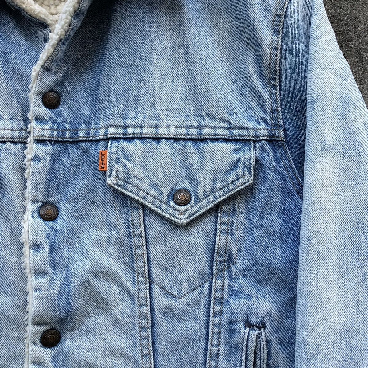 Levi's Vintage Levis Orange Tab Sherpa Lined Denim Trucker Jacket 🇺🇸 Size US L / EU 52-54 / 3 - 8 Thumbnail