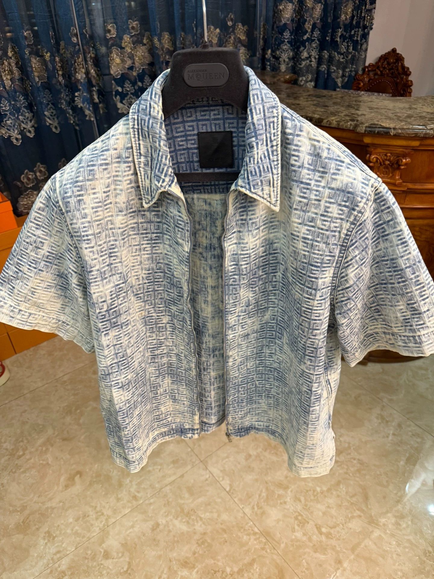 Givenchy GIVENCHY Oversized Denim Tie-Dye Full/Knit Logo Polo Shirt M Size US M / EU 48-50 / 2 - 1 Thumbnail