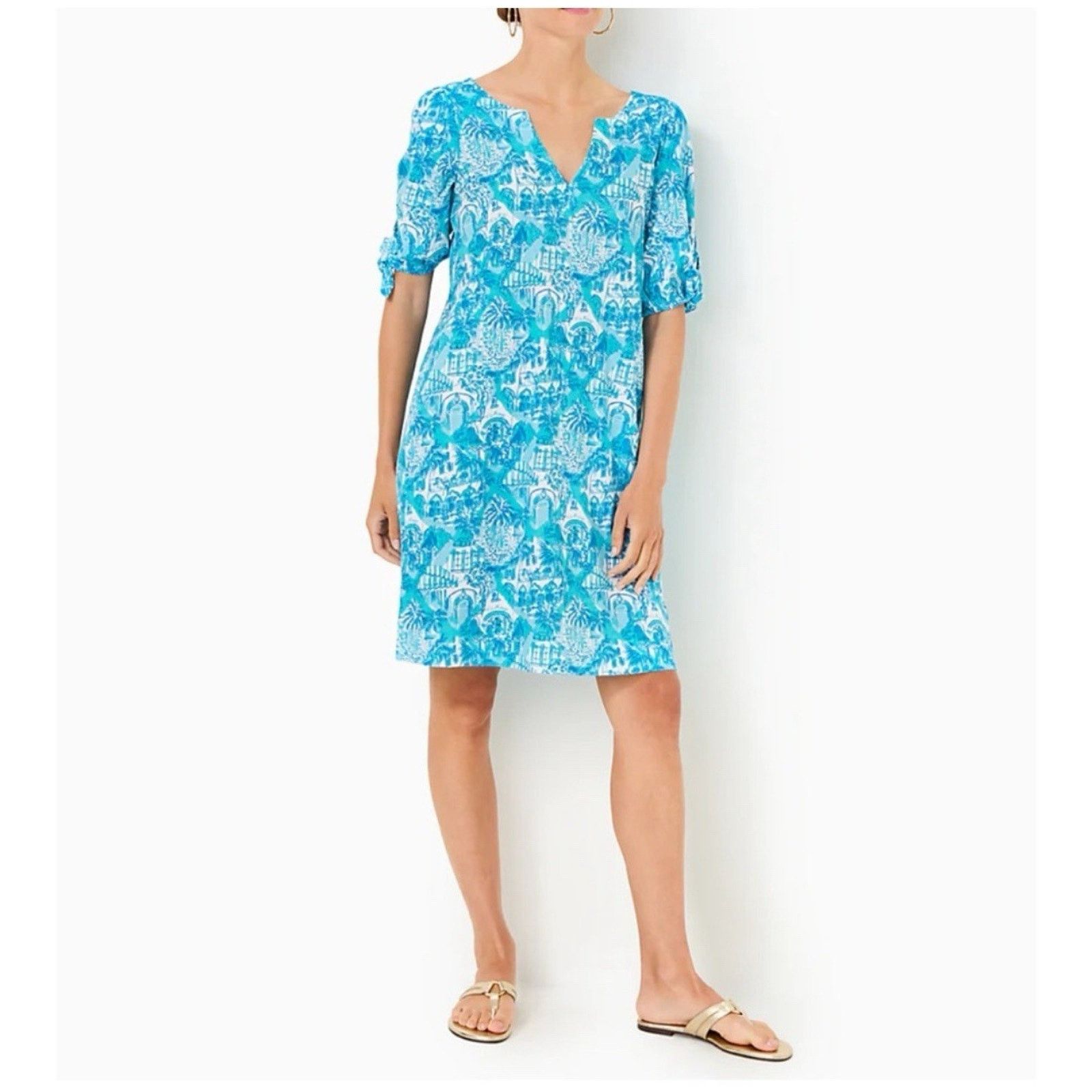 Lilly Pulitzer NWT Lilly Pulitzer XL Easley Dress Sunny State Of Mind Size XL / US 12-14 / IT 48-50 - 1 Thumbnail