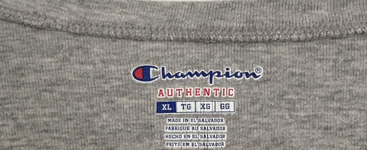 Champion Long Sleeve Champion Gray Shirt Cotton/poly Blend Xl Size XL / US 12-14 / IT 48-50 - 2 Thumbnail