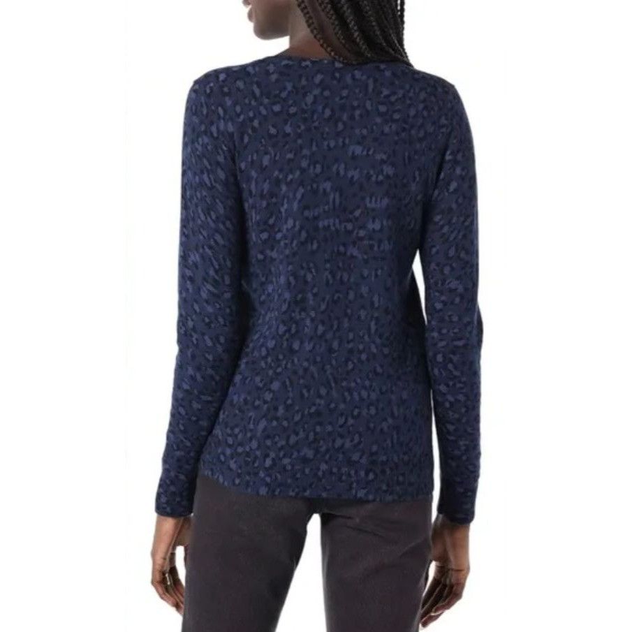 Other Amazon Essentials XL Navy Blue Leopard Print Sweater V Neck Size XL / US 12-14 / IT 48-50 - 12 Thumbnail