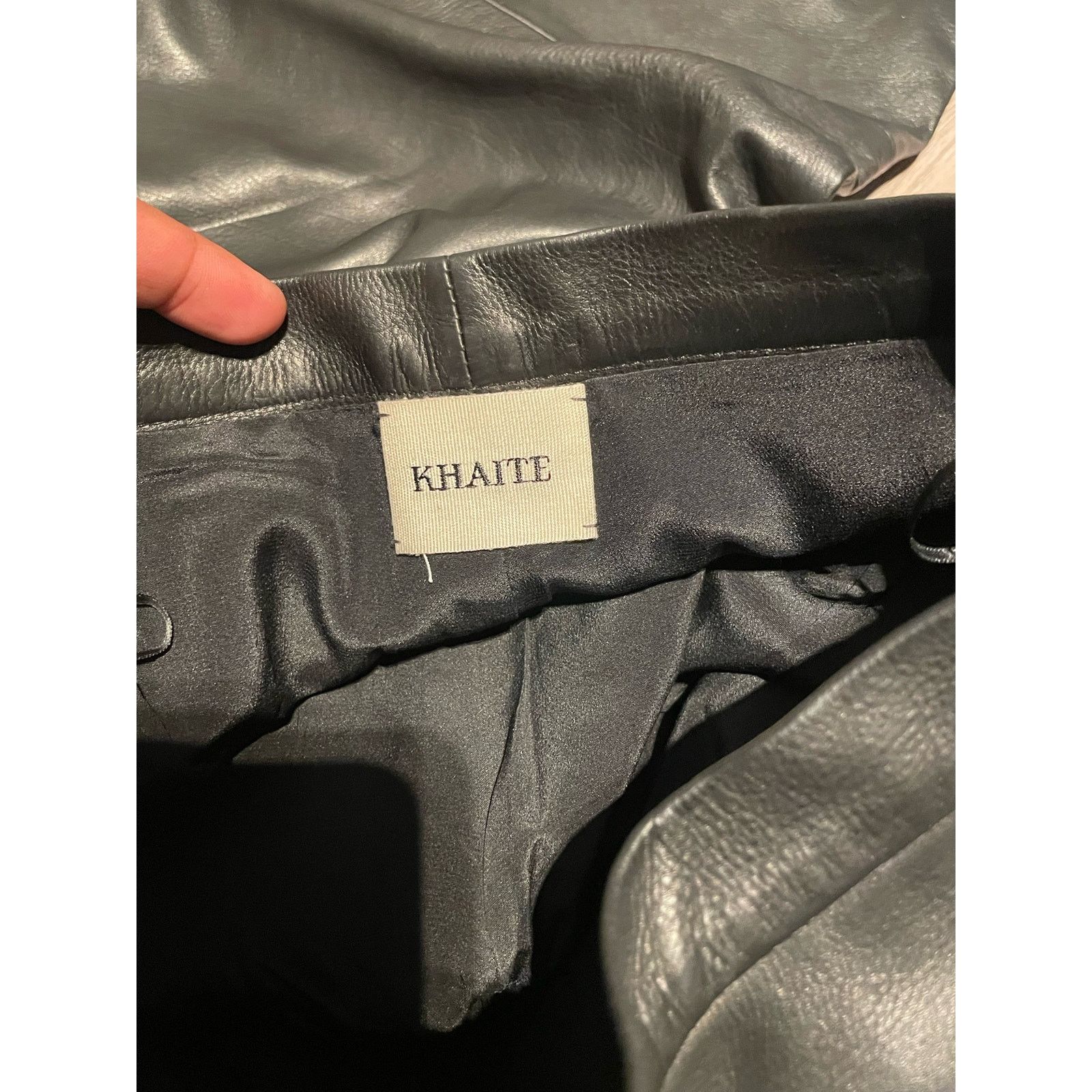 KHAITE - Ashford leather tailored trousers / size 0 / Black