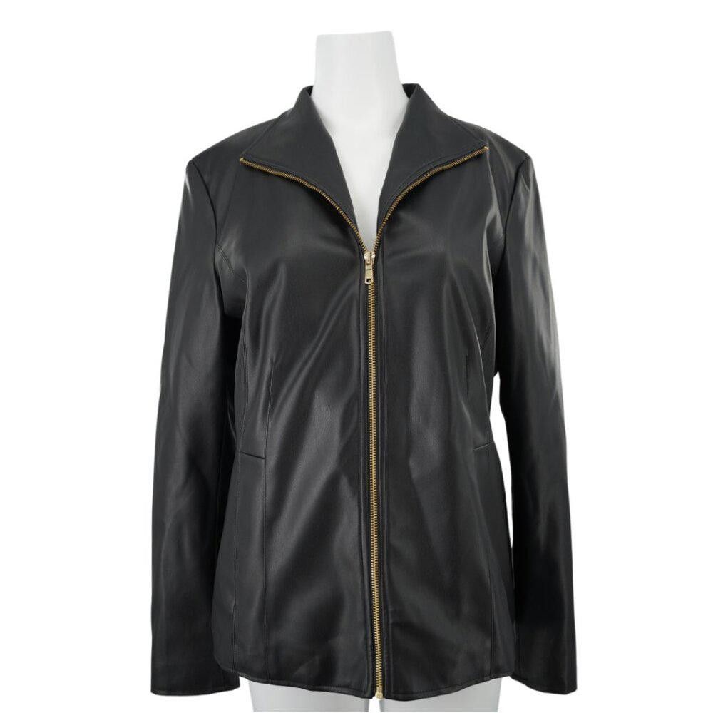 Cole Haan Cole Haan Faux Leather Moto Jacket Size Large Size L / US 10 / IT 46 - 1 Thumbnail