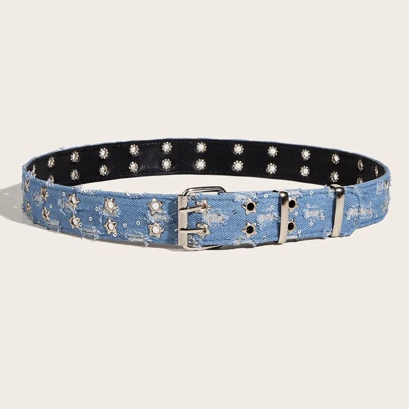Jewelry Double Row Star Belt Women Girls Y2K Retro Size ONE SIZE - 3 Thumbnail