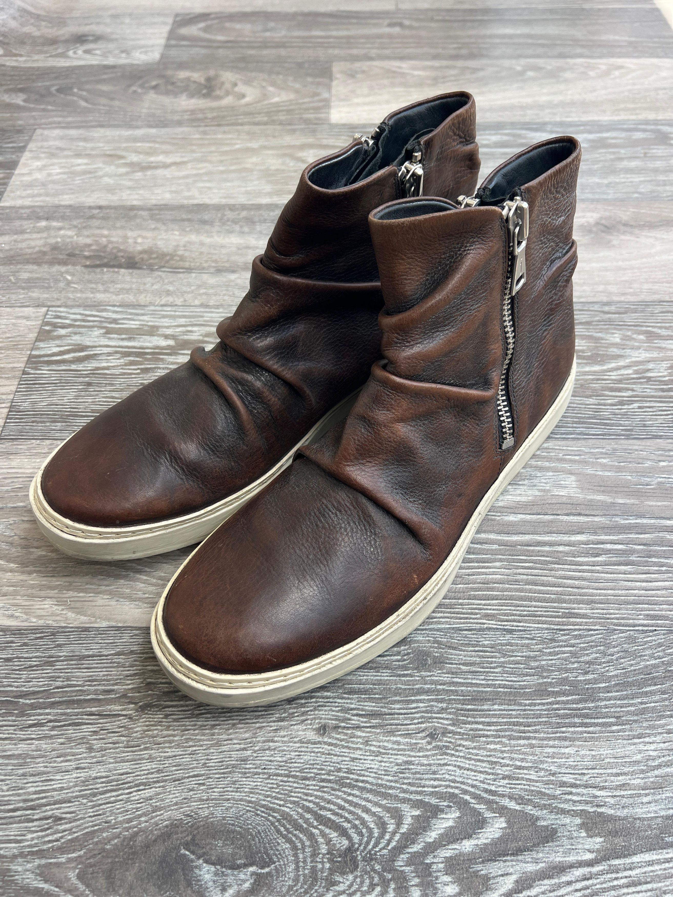 John Varvatos John Varvatos 315 Mac Double-Zip Leather Sneakers Sz 43 Size US 9.5 / EU 42-43 - 4 Thumbnail