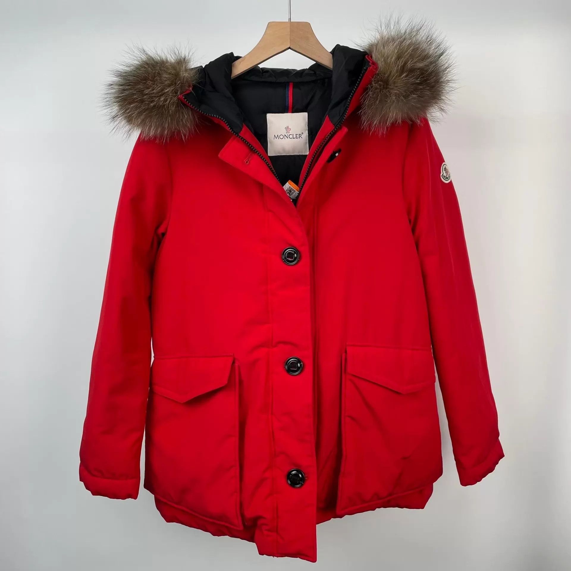 Moncler Moncler Red Down Jacket 0 260418XRB9R07 Size XS / US 0-2 / IT 36-38 - 1 Thumbnail